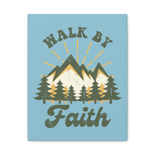 Walk By Faith 2 Corinthians 5:7 Mountain Rays Christian Wall Art Bible Verse Print Ready to Hang Unframed-Express Your Love Gifts