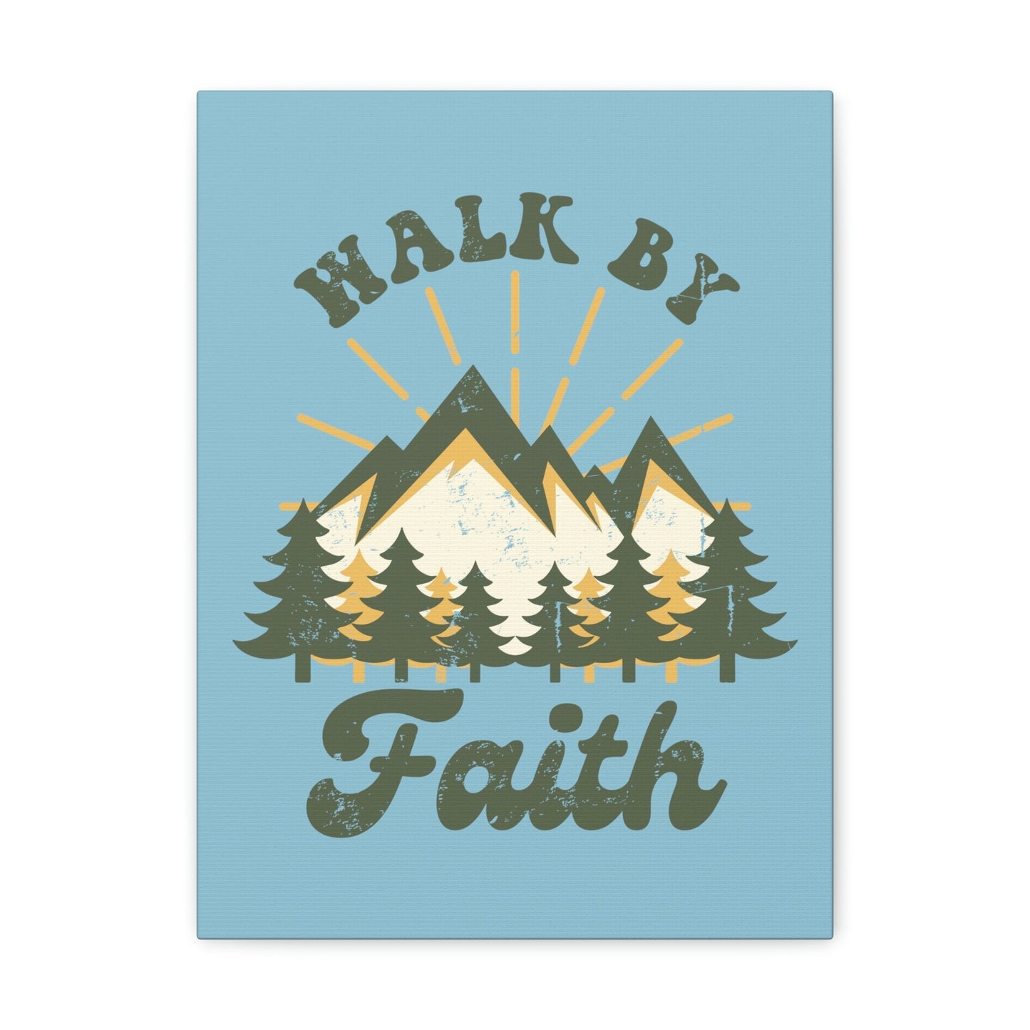 Walk By Faith 2 Corinthians 5:7 Mountain Rays Christian Wall Art Bible Verse Print Ready to Hang Unframed-Express Your Love Gifts