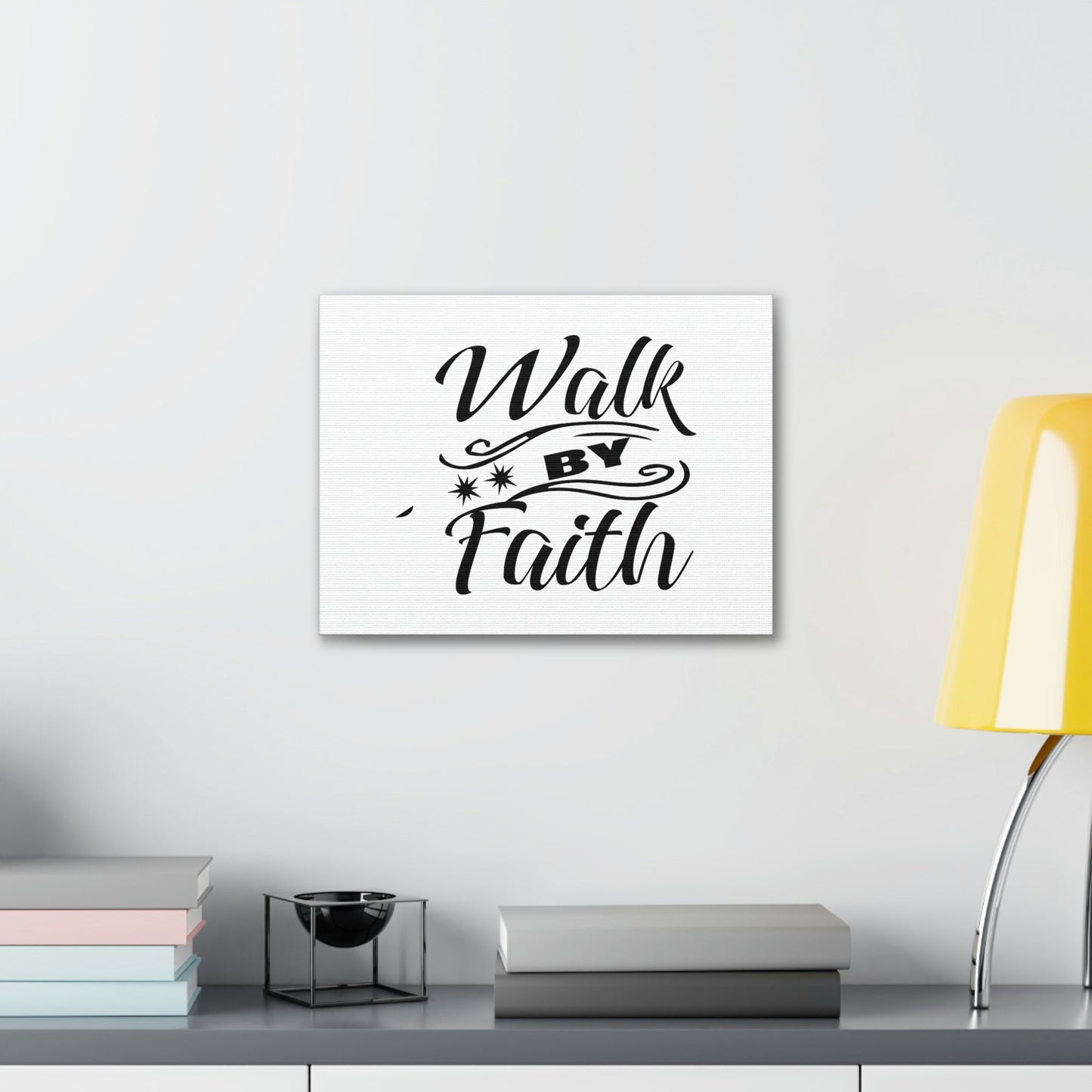 Walk By Faith 2 Corinthians 5:7 Two Star Christian Wall Art Bible Verse Print Ready to Hang Unframed-Express Your Love Gifts