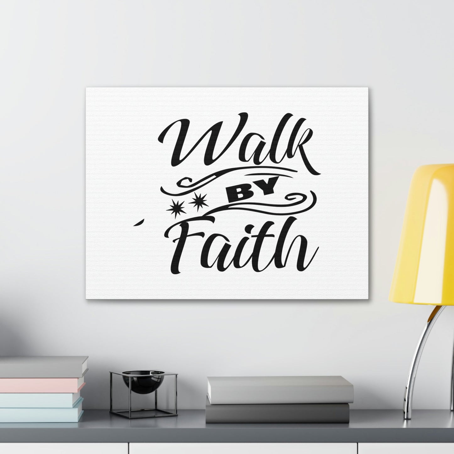 Walk By Faith 2 Corinthians 5:7 Two Star Christian Wall Art Bible Verse Print Ready to Hang Unframed-Express Your Love Gifts