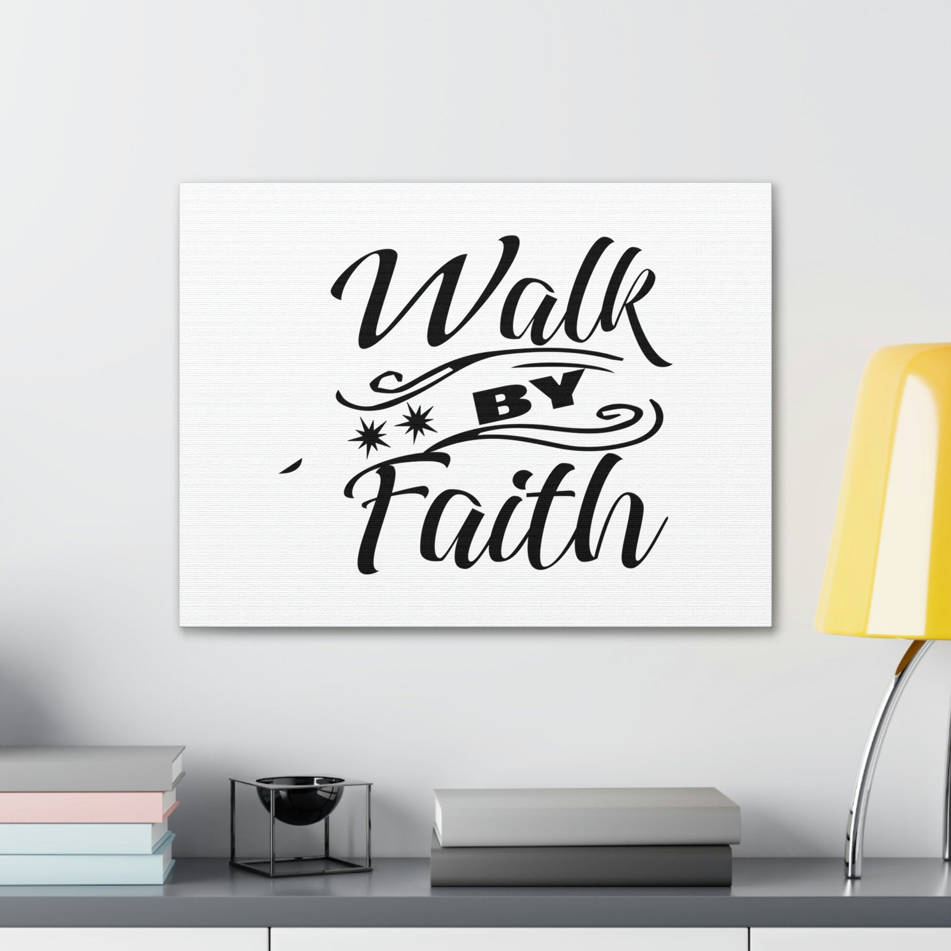 Walk By Faith 2 Corinthians 5:7 Two Star Christian Wall Art Bible Verse Print Ready to Hang Unframed-Express Your Love Gifts