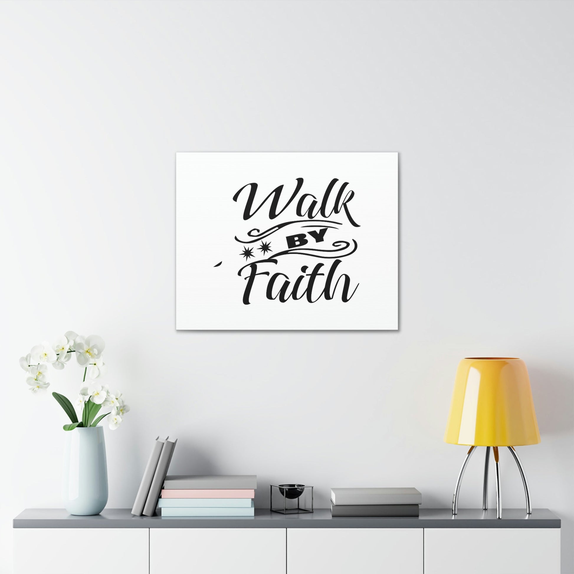 Walk By Faith 2 Corinthians 5:7 Two Star Christian Wall Art Bible Verse Print Ready to Hang Unframed-Express Your Love Gifts