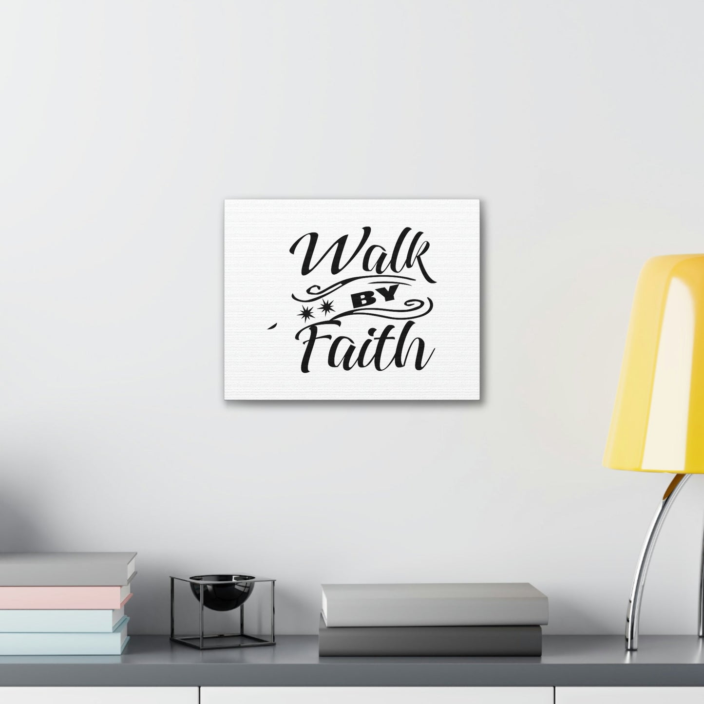 Walk By Faith 2 Corinthians 5:7 Two Star Christian Wall Art Bible Verse Print Ready to Hang Unframed-Express Your Love Gifts