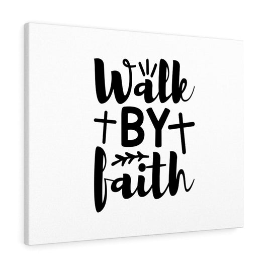 Walk By Faith Cross Bible Verse Canvas Christian Wall Art Ready to Hang Unframed-Express Your Love Gifts