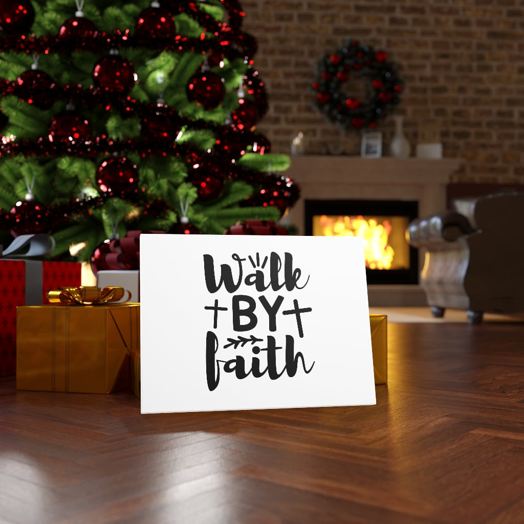Walk By Faith Cross Bible Verse Canvas Christian Wall Art Ready to Hang Unframed-Express Your Love Gifts