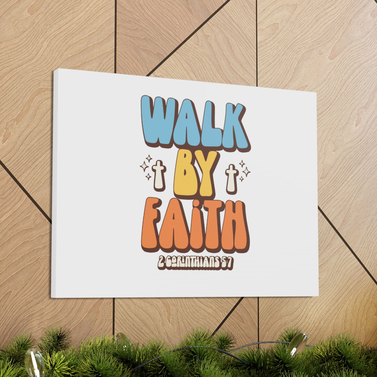 Scripture Walls Walk By Faith White 2 Corinthians 5:7 Bible Verse Canvas Christian Wall Art Ready to Hang Unframed-Express Your Love Gifts