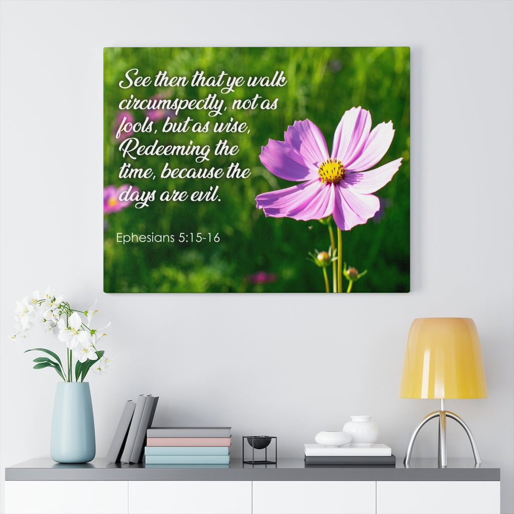 Scripture Walls Walk Circumspectly Ephesians 5:15-16 Bible Verse Canvas Christian Wall Art Ready to Hang Unframed-Express Your Love Gifts