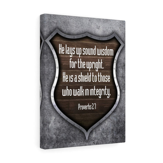 Walk in Integrity Proverbs 2:7 Scripture Bible Verse Canvas Christian Wall Art Ready to Hang Unframed-Express Your Love Gifts