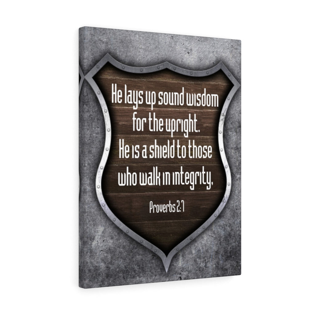Scripture Walls Walk in Integrity Proverbs 2:7 Scripture Bible Verse Canvas Christian Wall Art Ready to Hang Unframed-Express Your Love Gifts