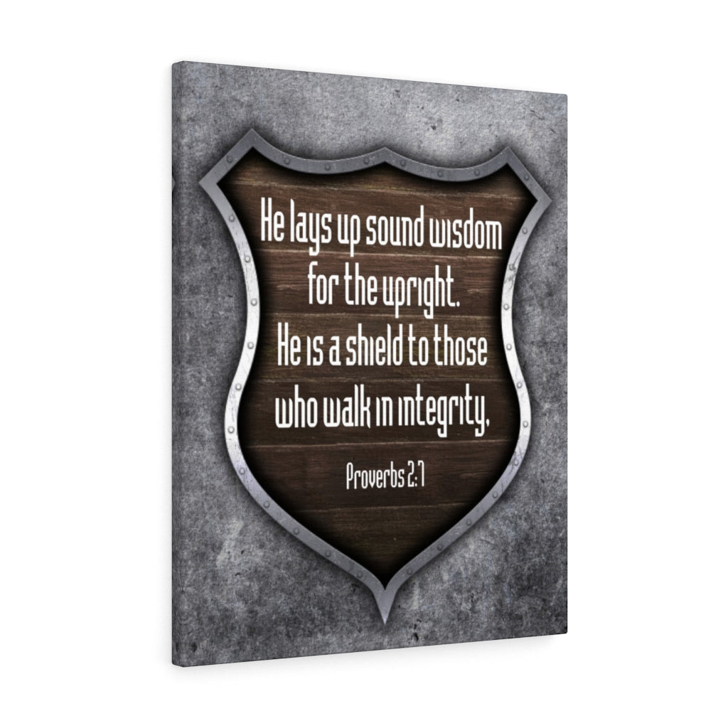 Scripture Walls Walk in Integrity Proverbs 2:7 Scripture Bible Verse Canvas Christian Wall Art Ready to Hang Unframed-Express Your Love Gifts