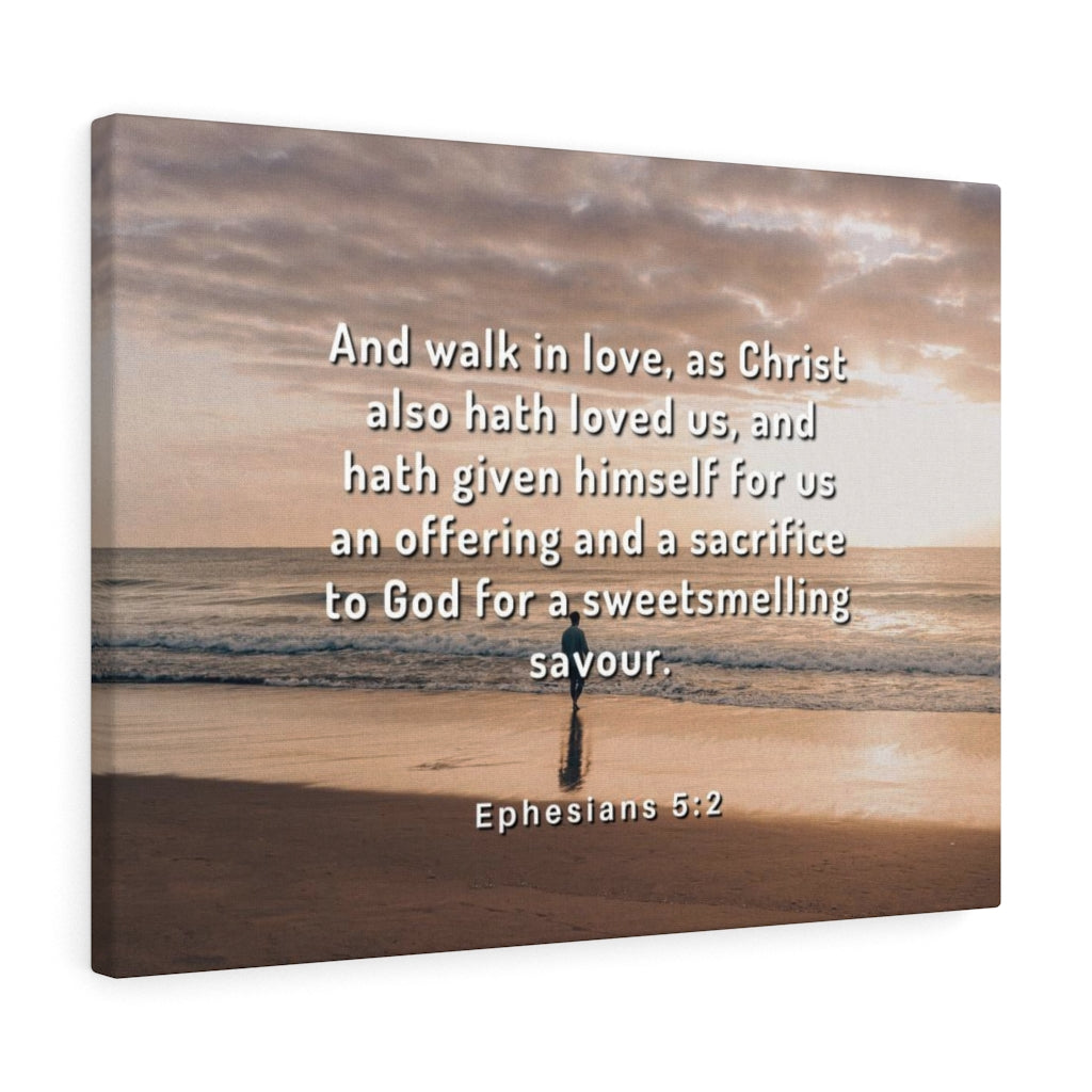 Walk In Love Ephesians 5:2 Bible Verse Canvas Christian Wall Art Ready to Hang Unframed-Express Your Love Gifts
