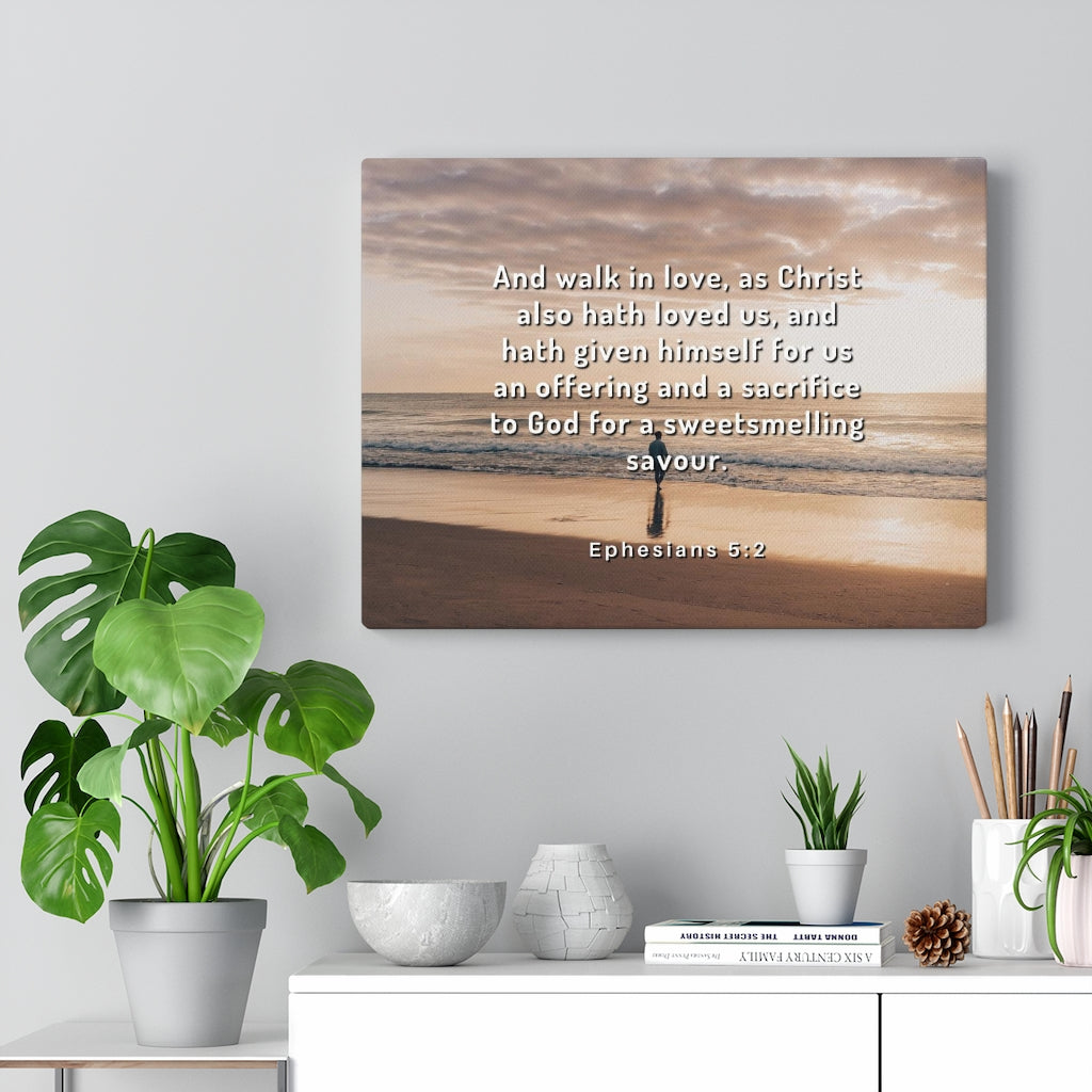 Walk In Love Ephesians 5:2 Bible Verse Canvas Christian Wall Art Ready to Hang Unframed-Express Your Love Gifts