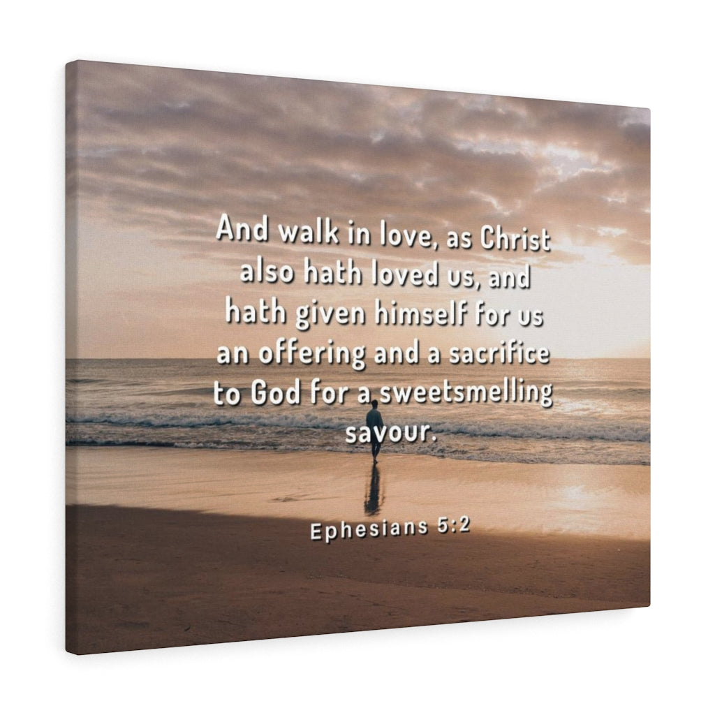 Walk In Love Ephesians 5:2 Bible Verse Canvas Christian Wall Art Ready to Hang Unframed-Express Your Love Gifts