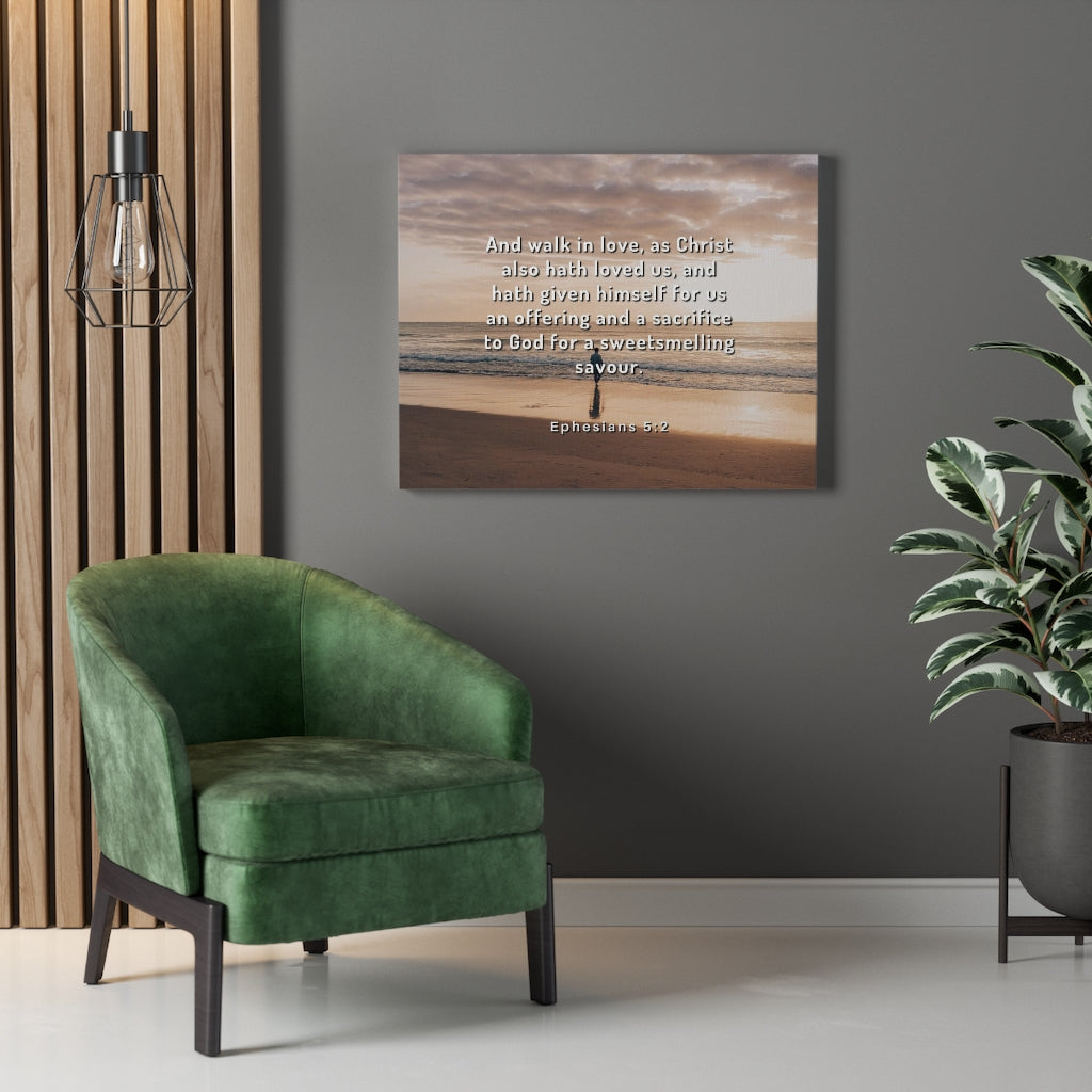 Walk In Love Ephesians 5:2 Bible Verse Canvas Christian Wall Art Ready to Hang Unframed-Express Your Love Gifts