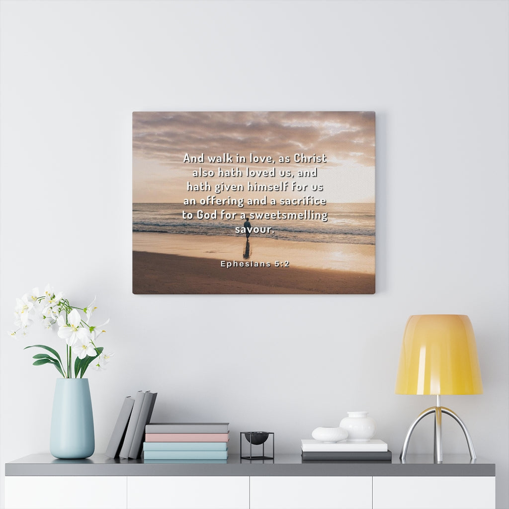 Walk In Love Ephesians 5:2 Bible Verse Canvas Christian Wall Art Ready to Hang Unframed-Express Your Love Gifts