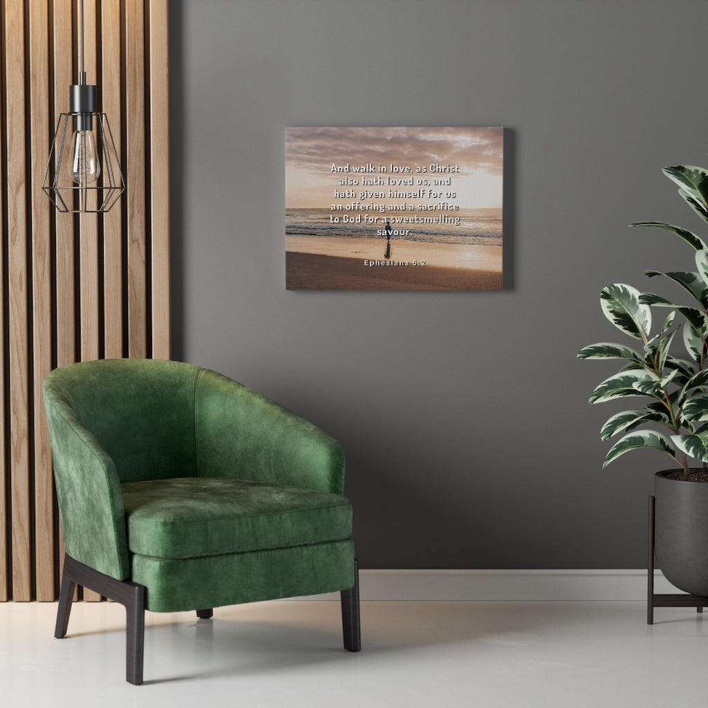 Walk In Love Ephesians 5:2 Bible Verse Canvas Christian Wall Art Ready to Hang Unframed-Express Your Love Gifts