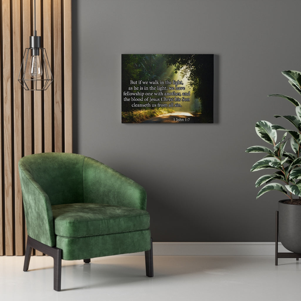 Scripture Walls Walk in The Light 1 John 1:7 Bible Verse Canvas Christian Wall Art Ready to Hang Unframed-Express Your Love Gifts