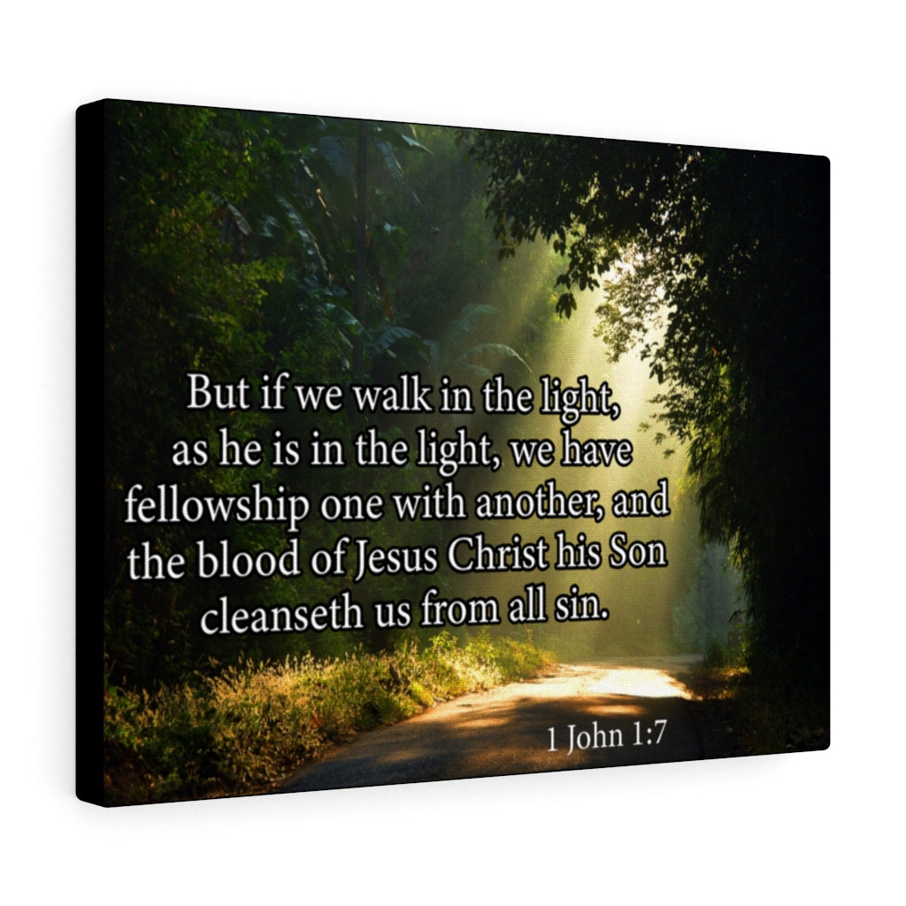 Scripture Walls Walk in The Light 1 John 1:7 Bible Verse Canvas Christian Wall Art Ready to Hang Unframed-Express Your Love Gifts
