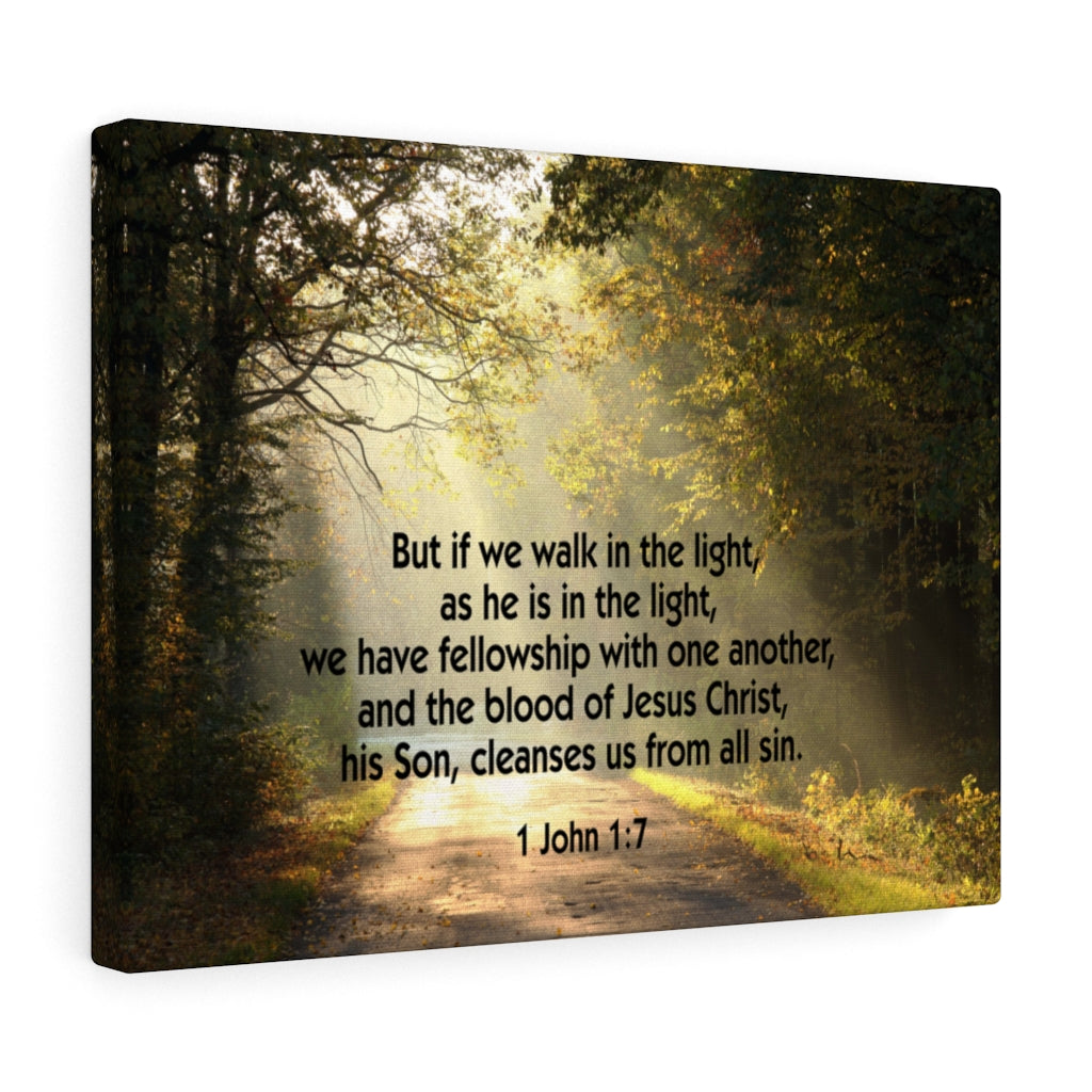Scripture Walls Walk in The Light 1 John 1:7 Bible Verse Canvas Christian Wall Art Ready to Hang Unframed-Express Your Love Gifts