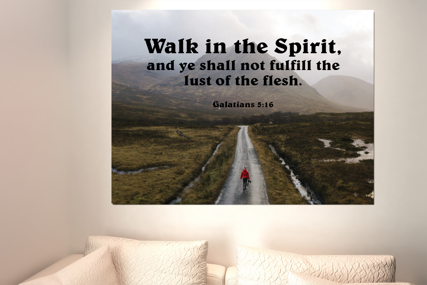 Scripture Walls Walk in The Spirit Galatians 5:16 Bible Verse Canvas Christian Wall Art Ready to Hang Unframed-Express Your Love Gifts