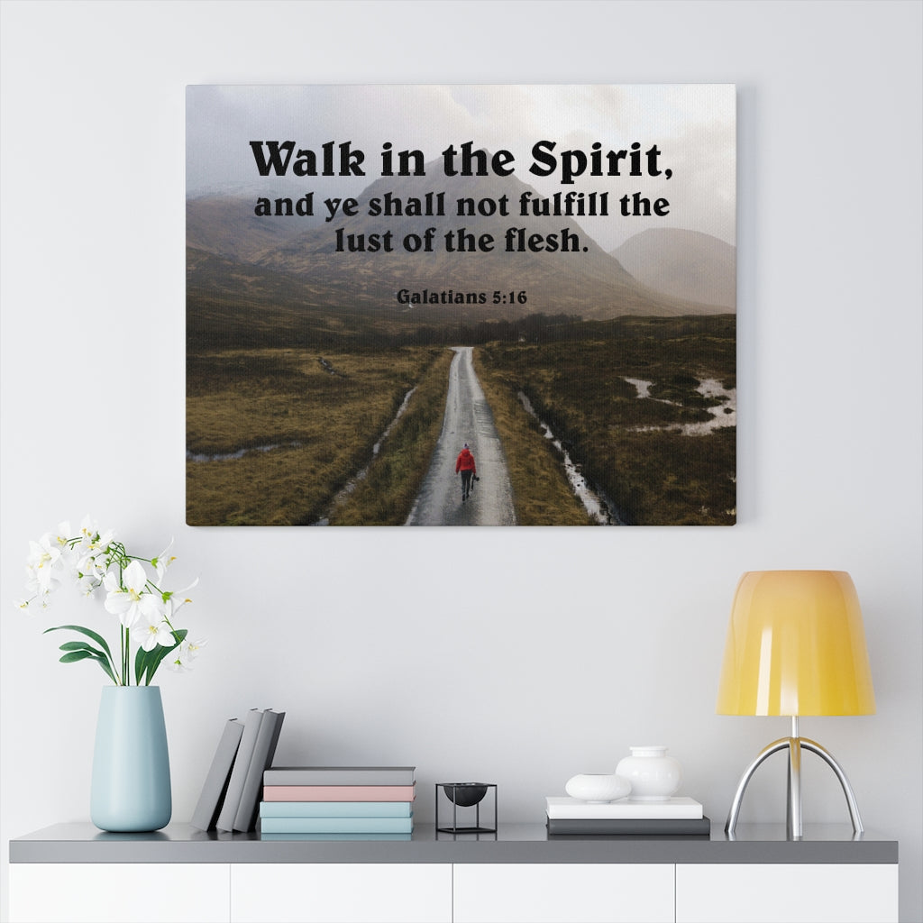 Scripture Walls Walk in The Spirit Galatians 5:16 Bible Verse Canvas Christian Wall Art Ready to Hang Unframed-Express Your Love Gifts