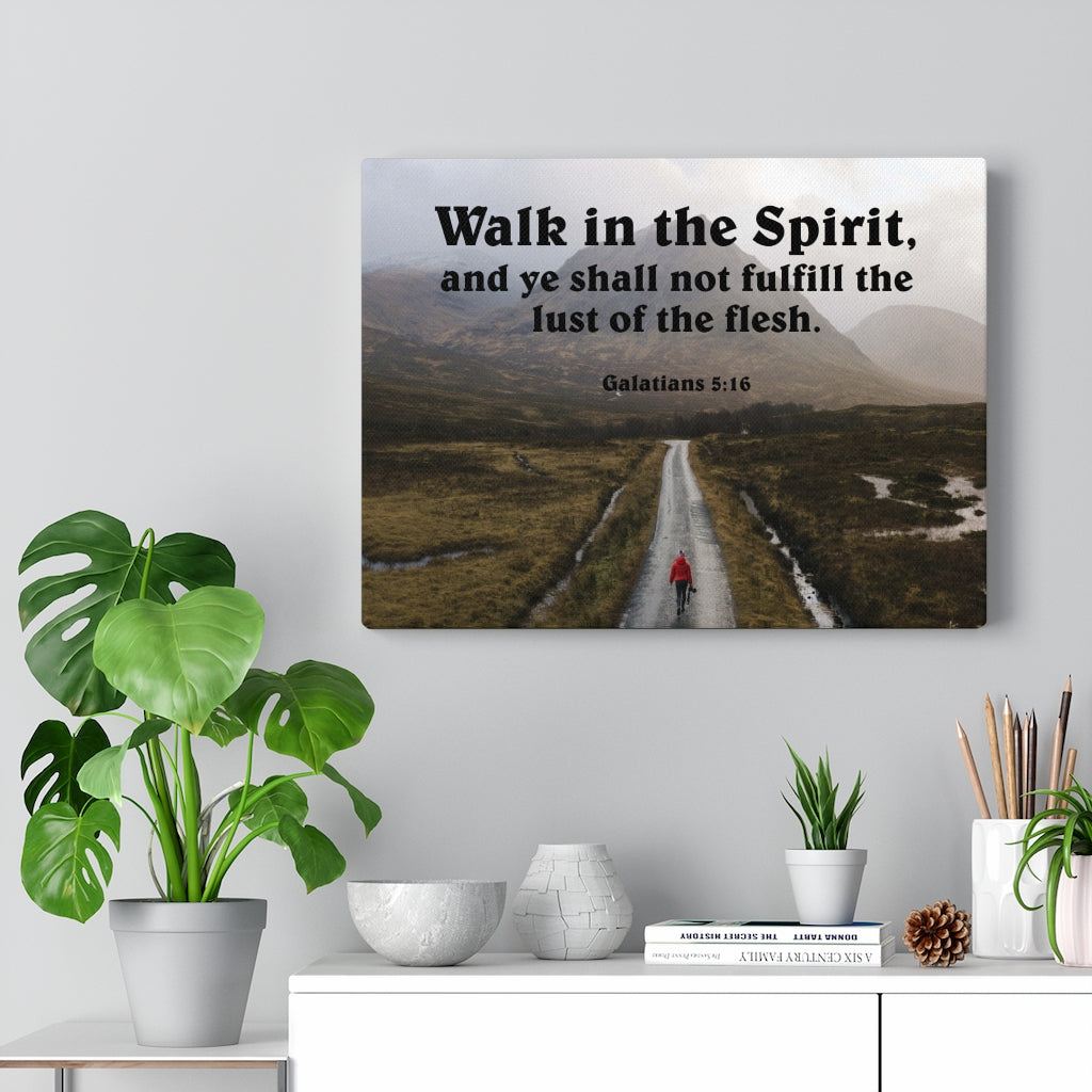 Scripture Walls Walk in The Spirit Galatians 5:16 Bible Verse Canvas Christian Wall Art Ready to Hang Unframed-Express Your Love Gifts