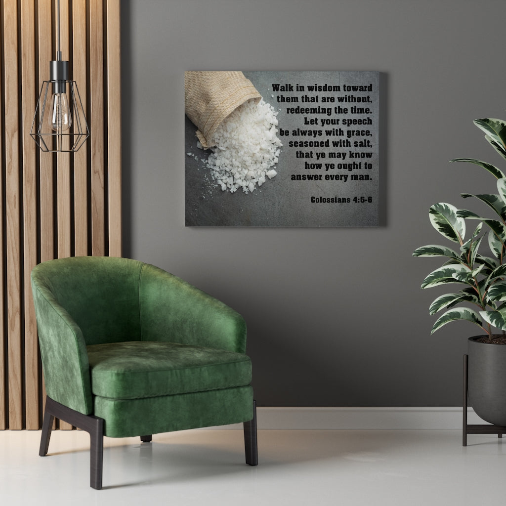 Scripture Walls Walk in Wisdom Colossians 4:5-6 Bible Verse Canvas Christian Wall Art Ready to Hang Unframed-Express Your Love Gifts
