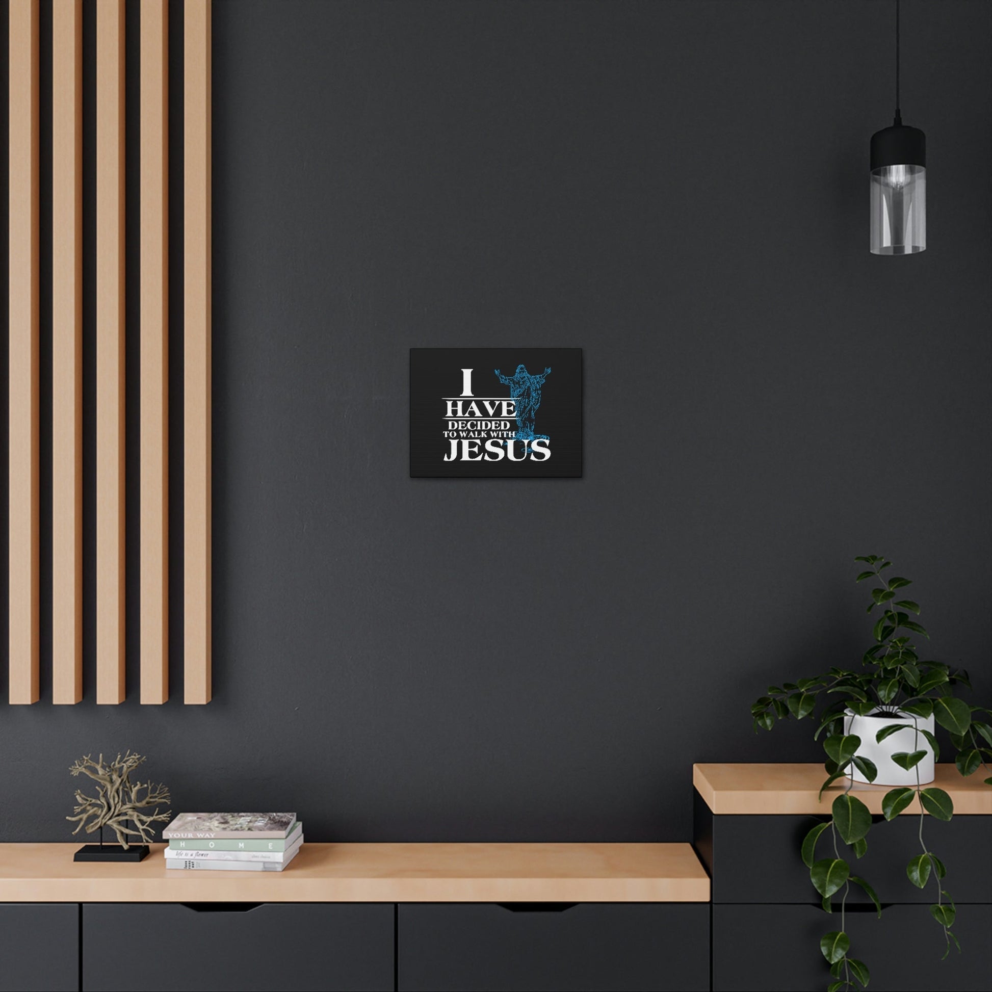 Walk With Jesus Philippians 3:17 Blue Christian Wall Art Bible Verse Print Ready to Hang Unframed-Express Your Love Gifts