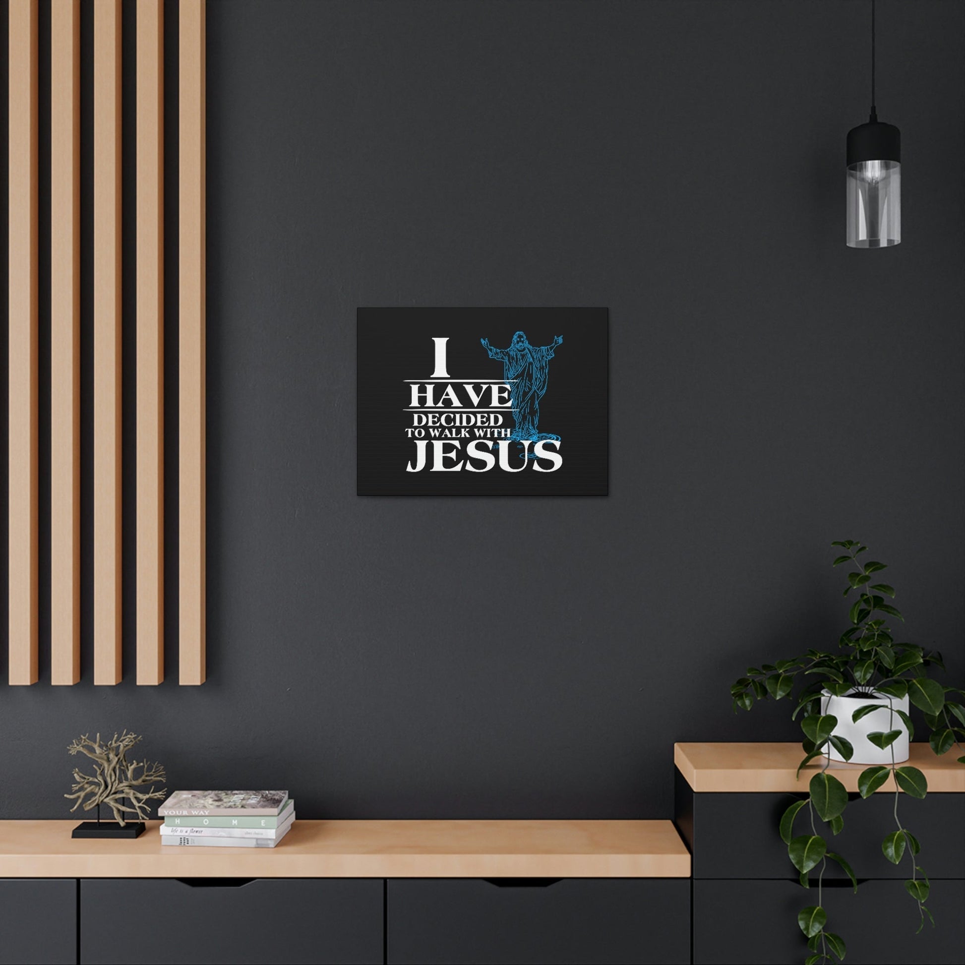 Walk With Jesus Philippians 3:17 Blue Christian Wall Art Bible Verse Print Ready to Hang Unframed-Express Your Love Gifts
