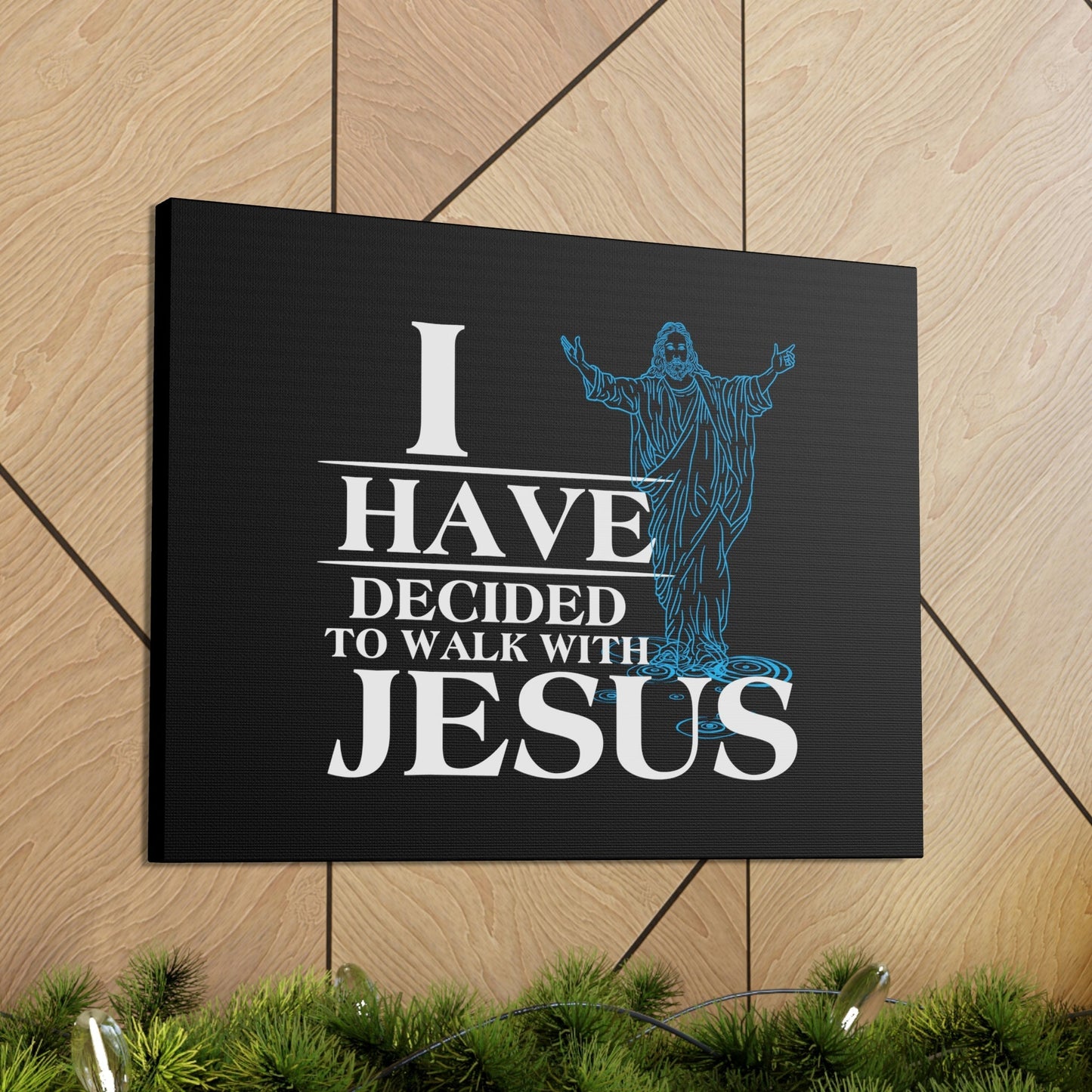 Walk With Jesus Philippians 3:17 Blue Christian Wall Art Bible Verse Print Ready to Hang Unframed-Express Your Love Gifts