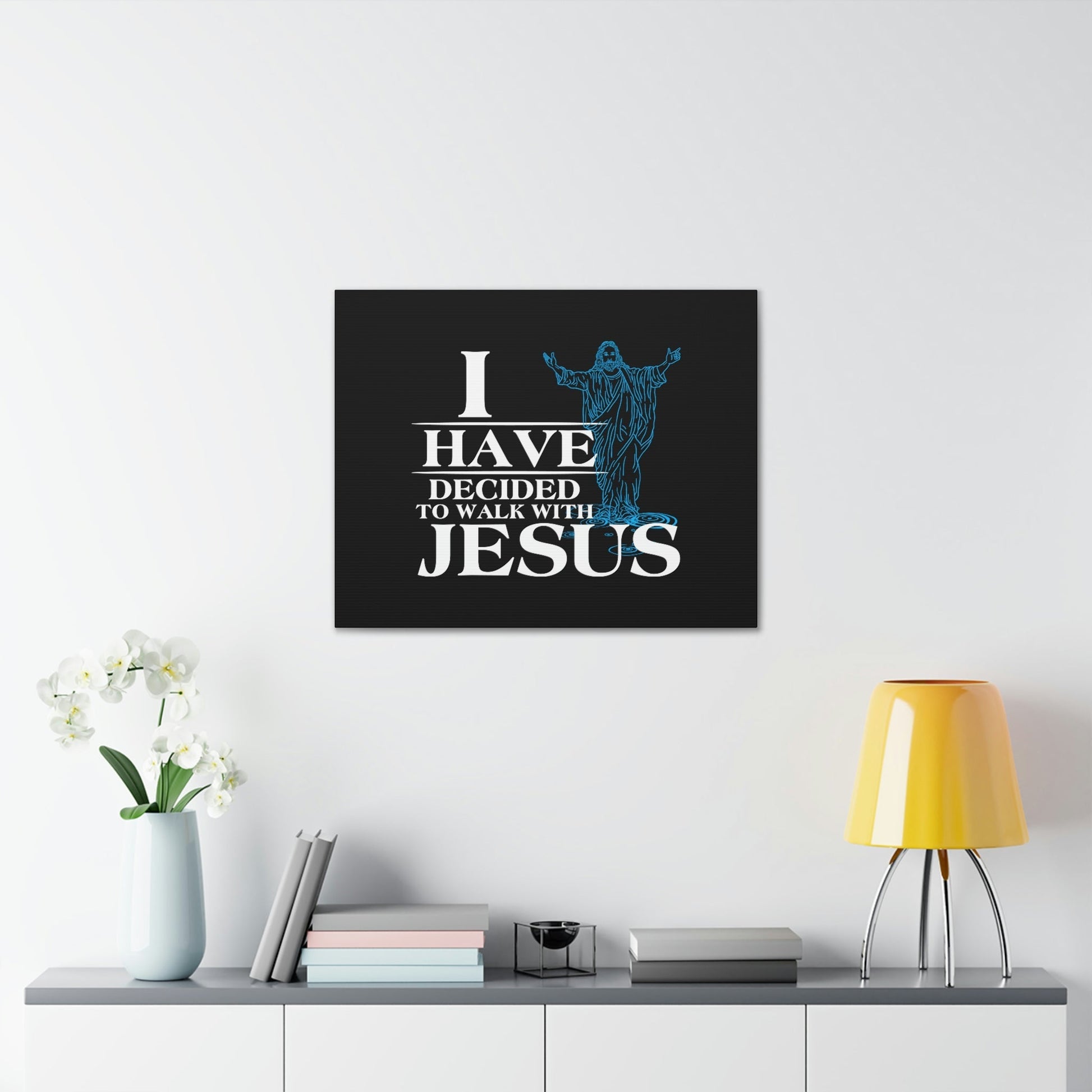Walk With Jesus Philippians 3:17 Blue Christian Wall Art Bible Verse Print Ready to Hang Unframed-Express Your Love Gifts