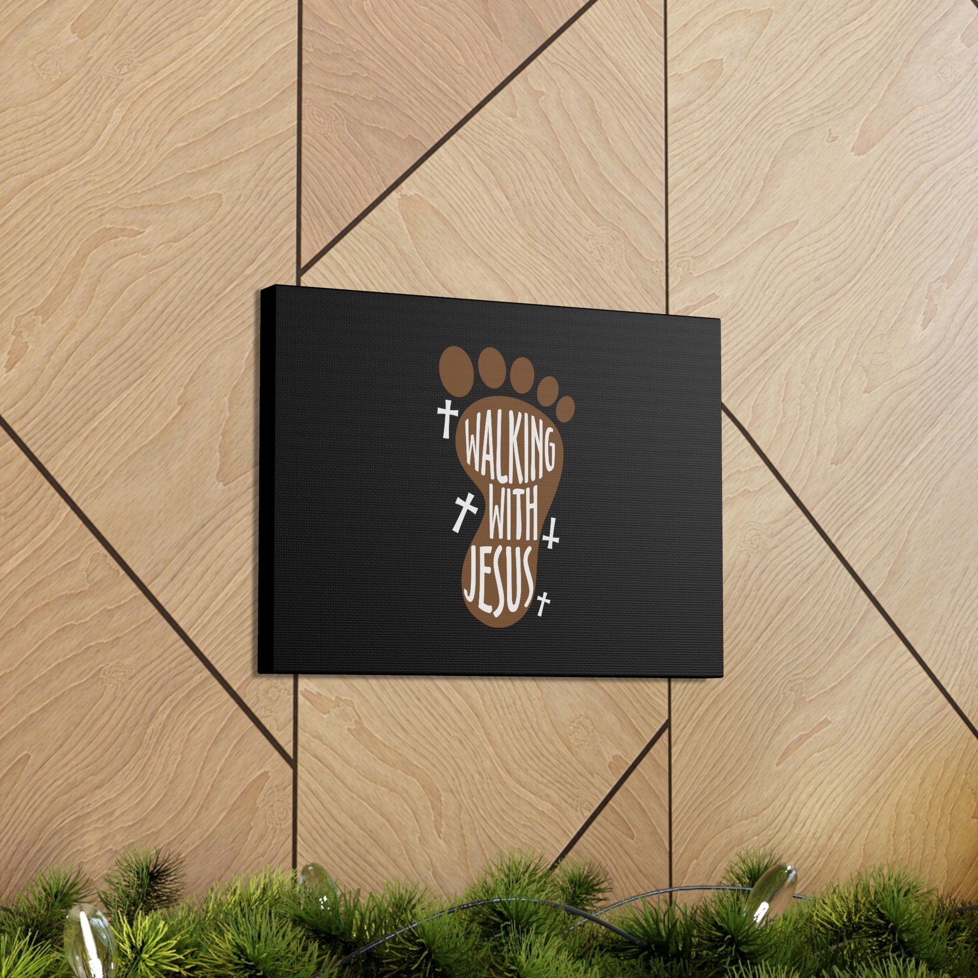 Walking With Jesus Colossians 2:6 Footprint Christian Wall Art Bible Verse Print Ready to Hang Unframed-Express Your Love Gifts