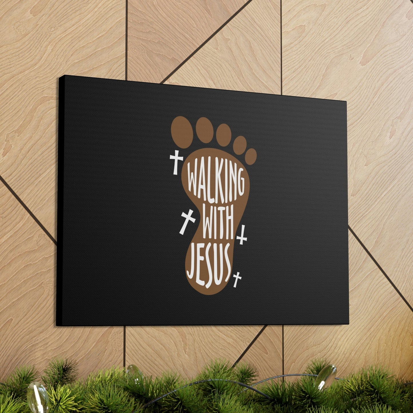 Walking With Jesus Colossians 2:6 Footprint Christian Wall Art Bible Verse Print Ready to Hang Unframed-Express Your Love Gifts