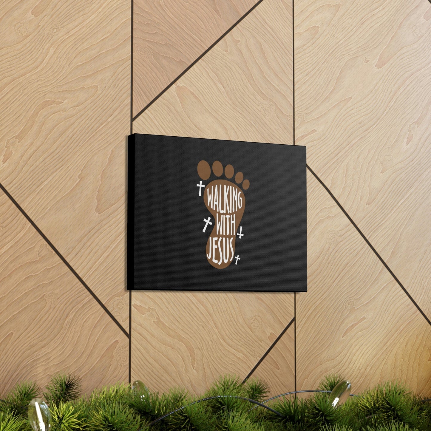 Walking With Jesus Colossians 2:6 Footprint Christian Wall Art Bible Verse Print Ready to Hang Unframed-Express Your Love Gifts