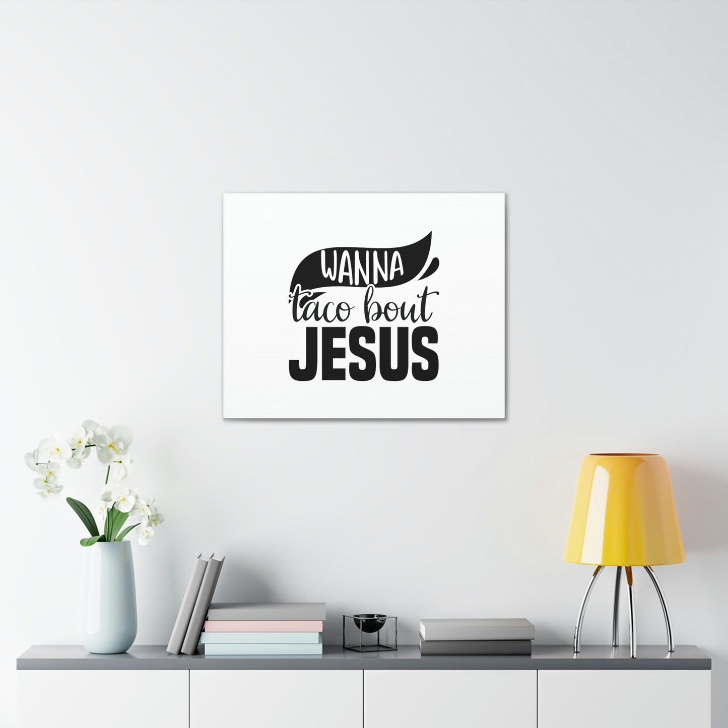 Wanna Taco Bout Jesus Hebrews 12:2 Black Swish Christian Wall Art Bible Verse Print Ready to Hang Unframed-Express Your Love Gifts