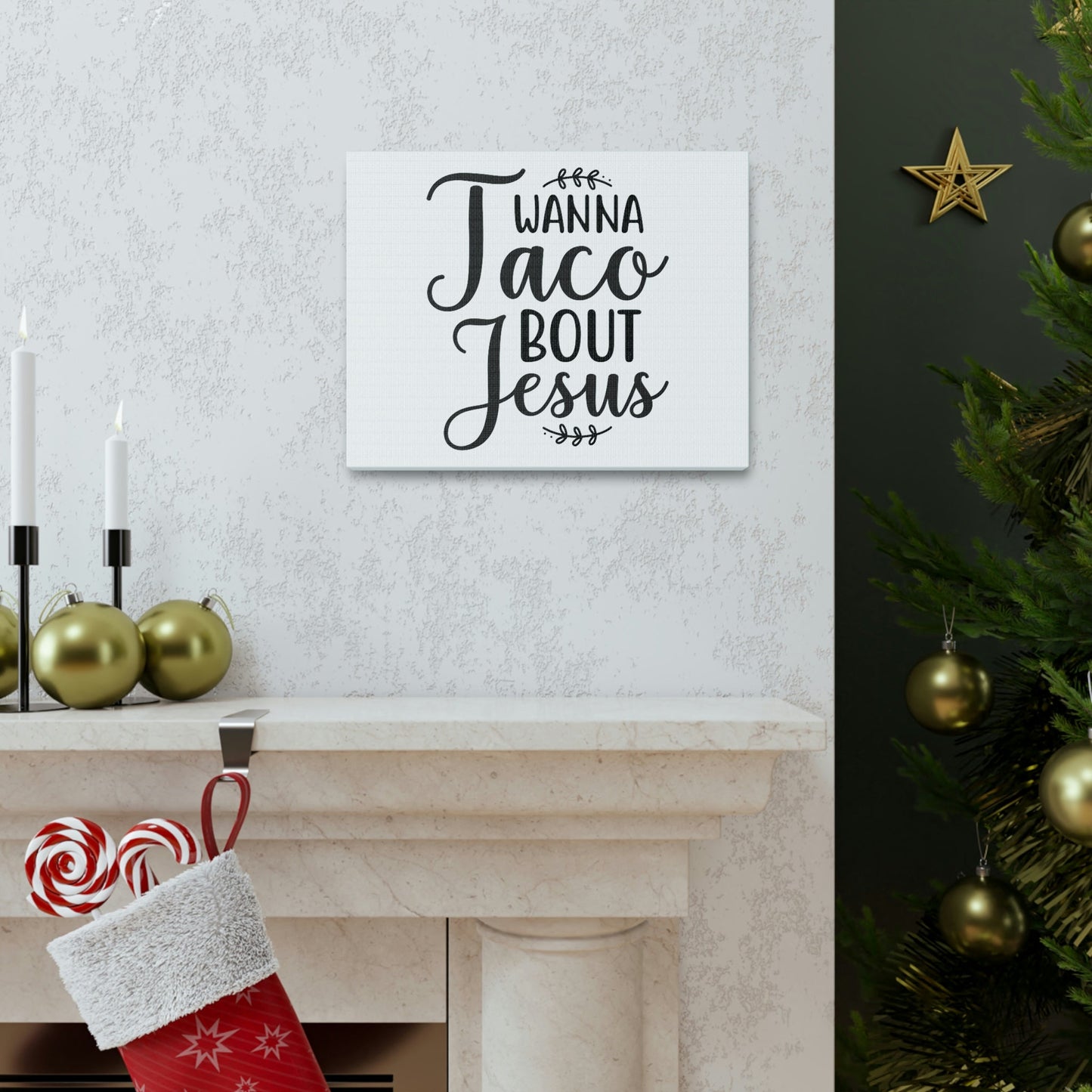 Scripture Walls Wanna Taco Bout Jesus Romans 10:9 Christian Wall Art Print Ready to Hang Unframed-Express Your Love Gifts