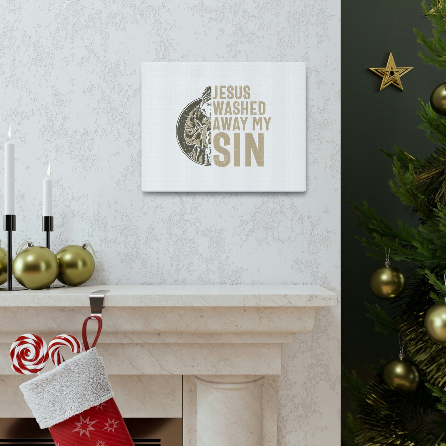 Washed Away My Sin Psalm 51:2 Christian Wall Art Bible Verse Print Ready to Hang Unframed-Express Your Love Gifts