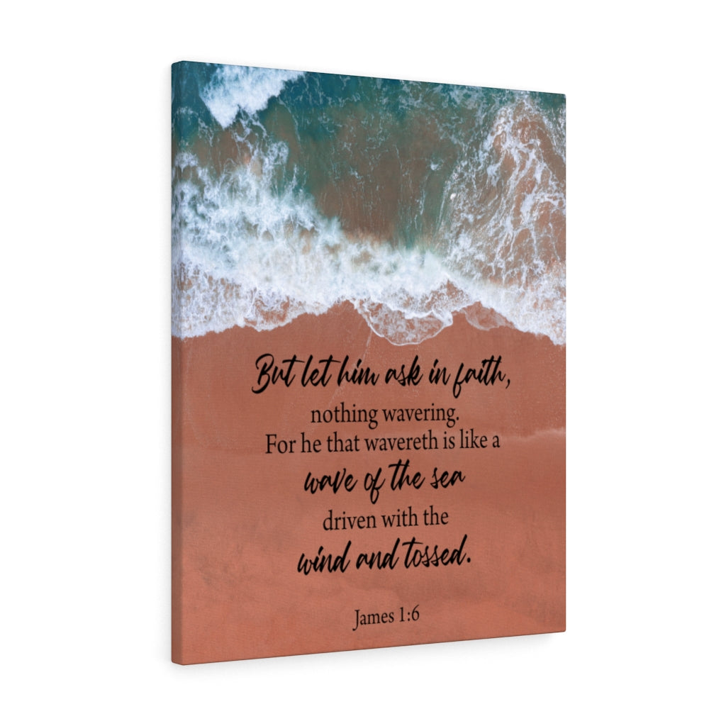 Wave of the Sea James 1:6 Bible Verse Canvas Christian Wall Art Ready to Hang Unframed-Express Your Love Gifts