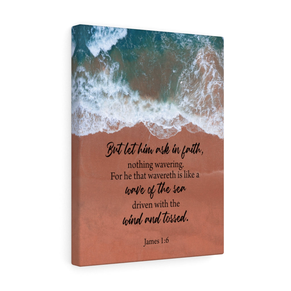 Scripture Walls Wave of the Sea James 1:6 Bible Verse Canvas Christian Wall Art Ready to Hang Unframed-Express Your Love Gifts