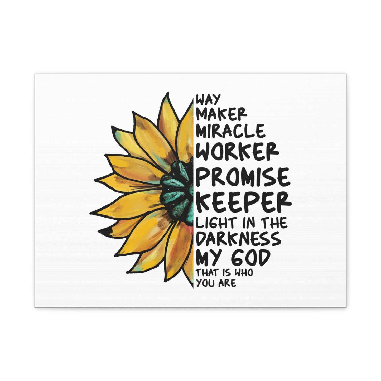 Way Maker, Miracle Worker 1 John 1:5 Yellow Flower Christian Wall Art Bible Verse Print Ready to Hang Unframed-Express Your Love Gifts
