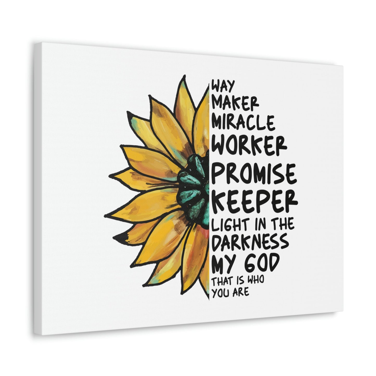 Way Maker, Miracle Worker 1 John 1:5 Yellow Flower Christian Wall Art Bible Verse Print Ready to Hang Unframed-Express Your Love Gifts