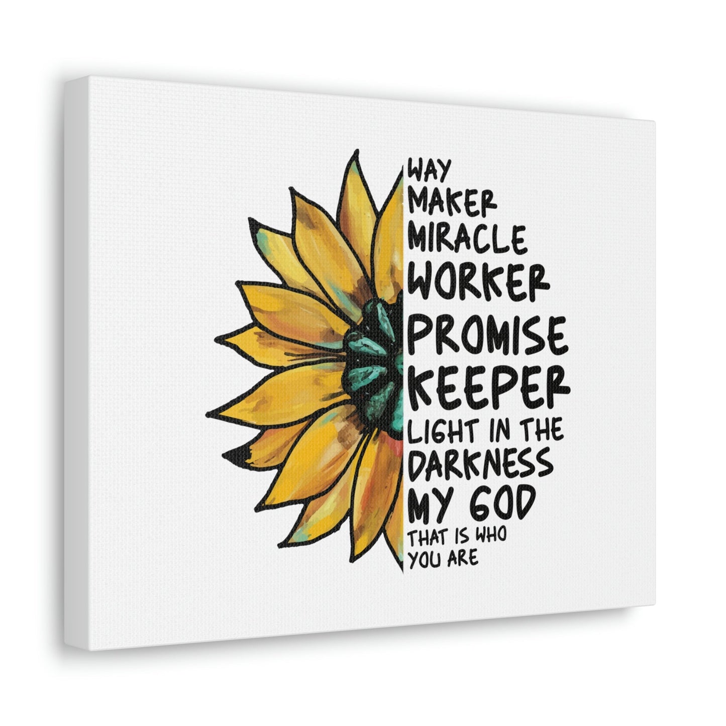 Way Maker, Miracle Worker 1 John 1:5 Yellow Flower Christian Wall Art Bible Verse Print Ready to Hang Unframed-Express Your Love Gifts