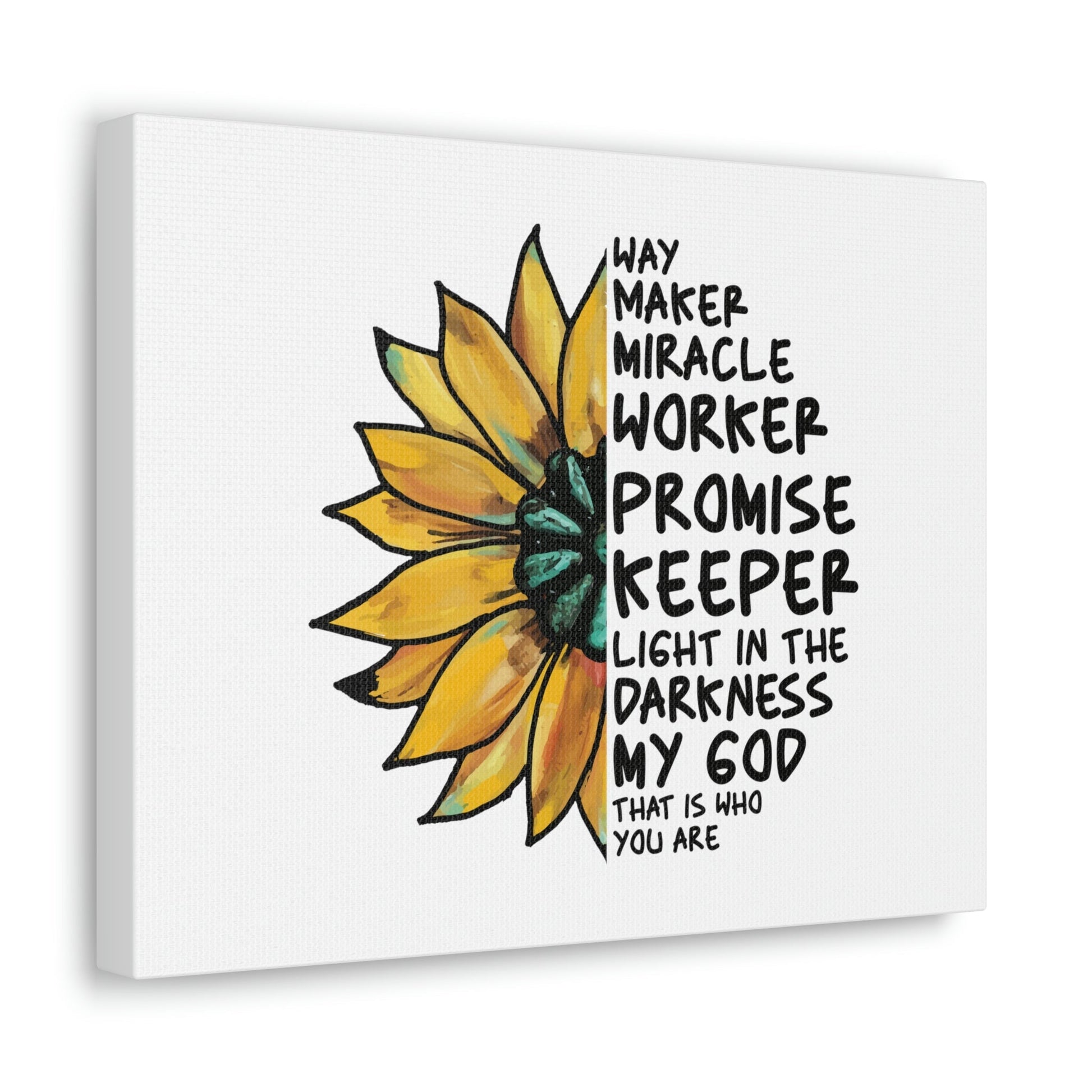 Way Maker, Miracle Worker 1 John 1:5 Yellow Flower Christian Wall Art Bible Verse Print Ready to Hang Unframed-Express Your Love Gifts