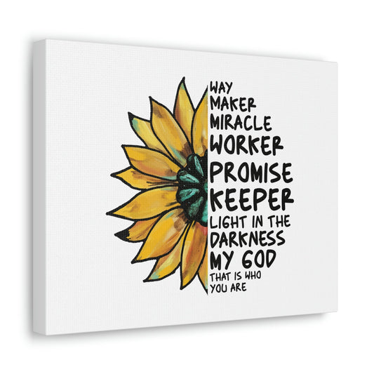 Way Maker, Miracle Worker 1 John 1:5 Yellow Flower Christian Wall Art Bible Verse Print Ready to Hang Unframed-Express Your Love Gifts
