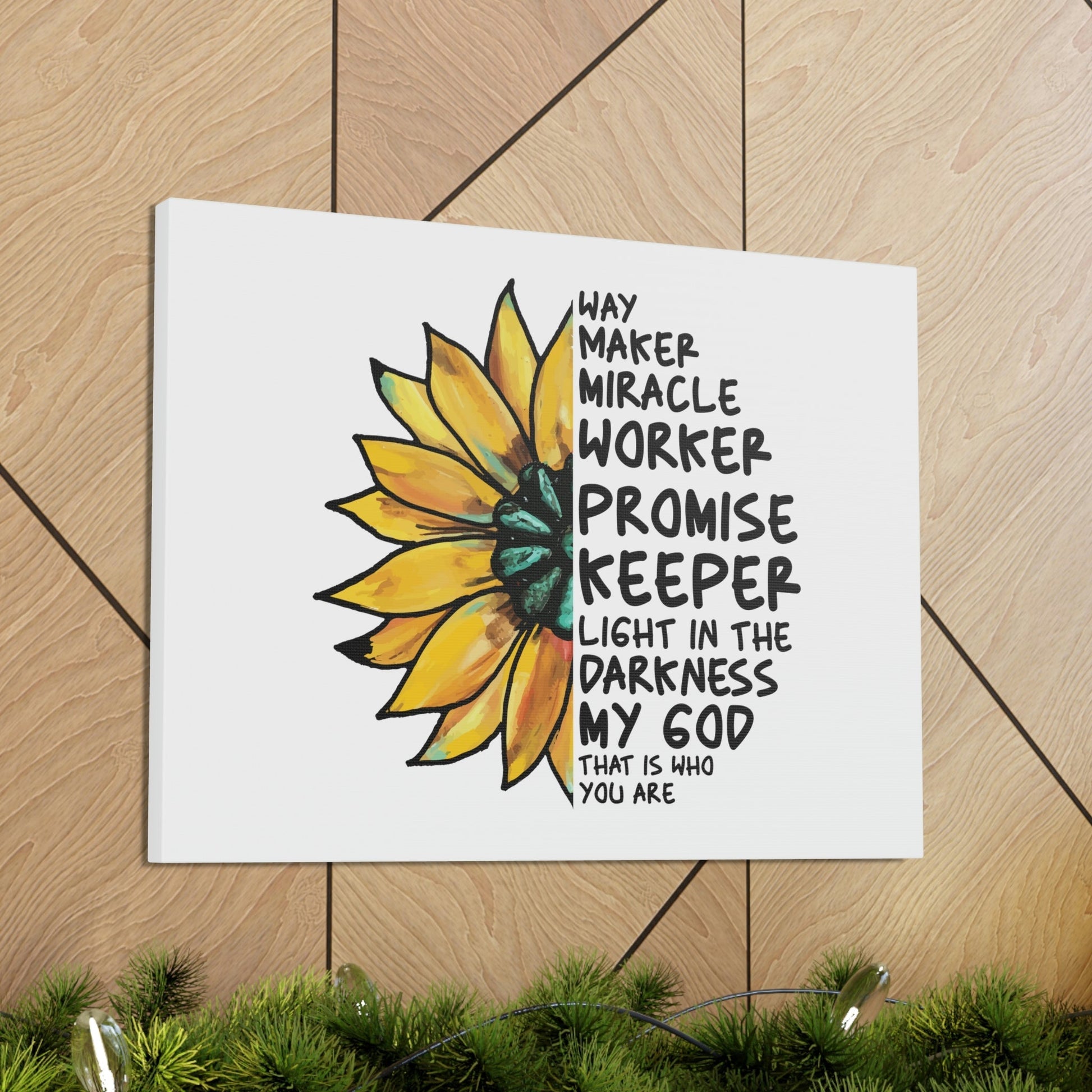 Way Maker, Miracle Worker 1 John 1:5 Yellow Flower Christian Wall Art Bible Verse Print Ready to Hang Unframed-Express Your Love Gifts