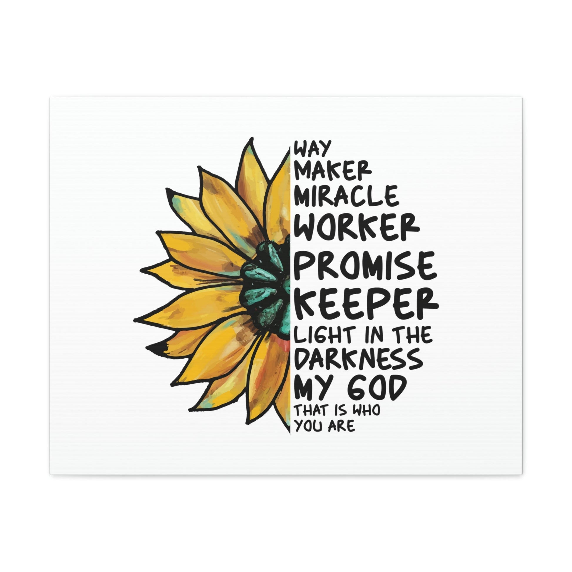 Way Maker, Miracle Worker 1 John 1:5 Yellow Flower Christian Wall Art Bible Verse Print Ready to Hang Unframed-Express Your Love Gifts