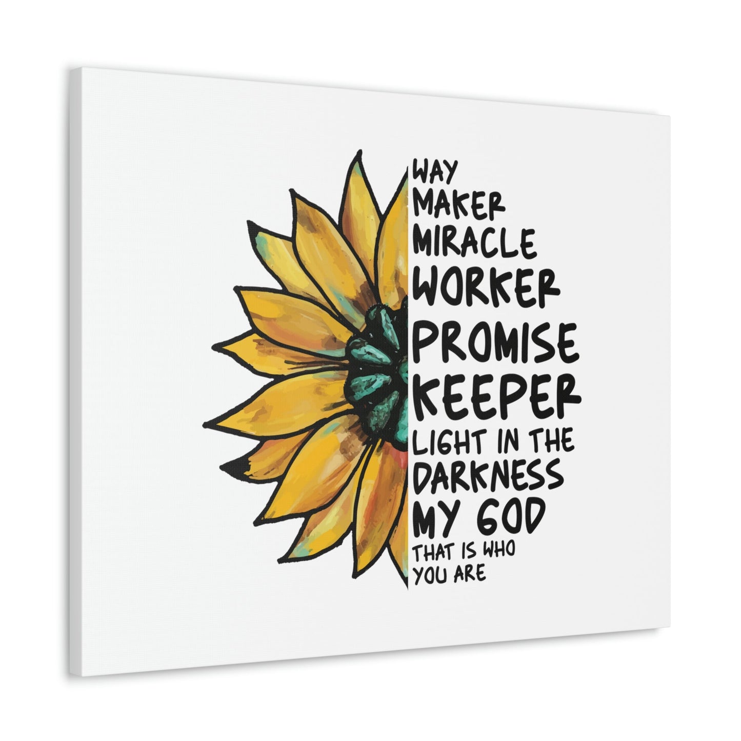 Way Maker, Miracle Worker 1 John 1:5 Yellow Flower Christian Wall Art Bible Verse Print Ready to Hang Unframed-Express Your Love Gifts
