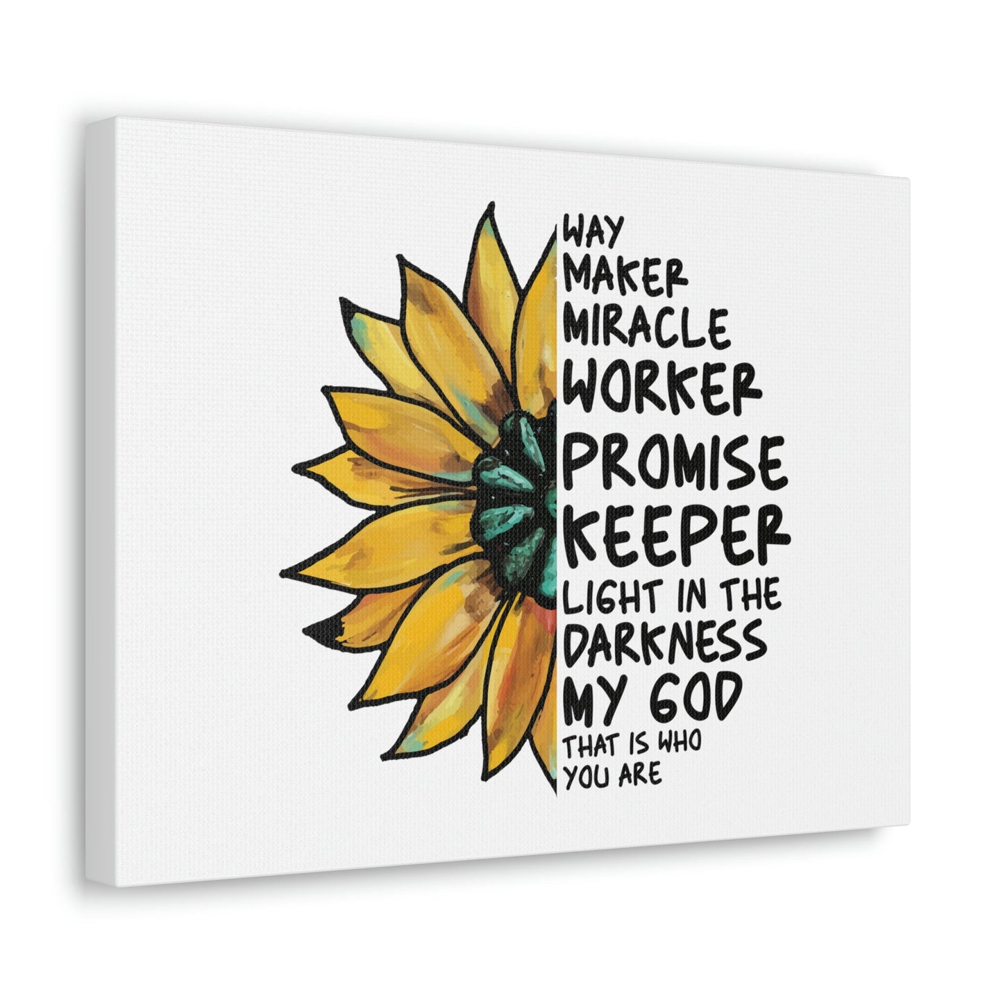 Way Maker, Miracle Worker 1 John 1:5 Yellow Flower Christian Wall Art Bible Verse Print Ready to Hang Unframed-Express Your Love Gifts