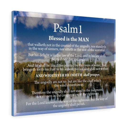 Way to Righteousness Psalm 1 Bible Verse Canvas Christian Wall Art Ready to Hang Unframed-Express Your Love Gifts