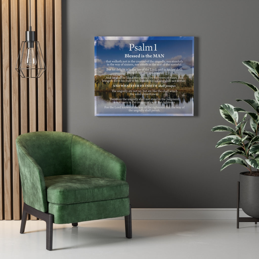 Scripture Walls Way to Righteousness Psalm 1 Bible Verse Canvas Christian Wall Art Ready to Hang Unframed-Express Your Love Gifts